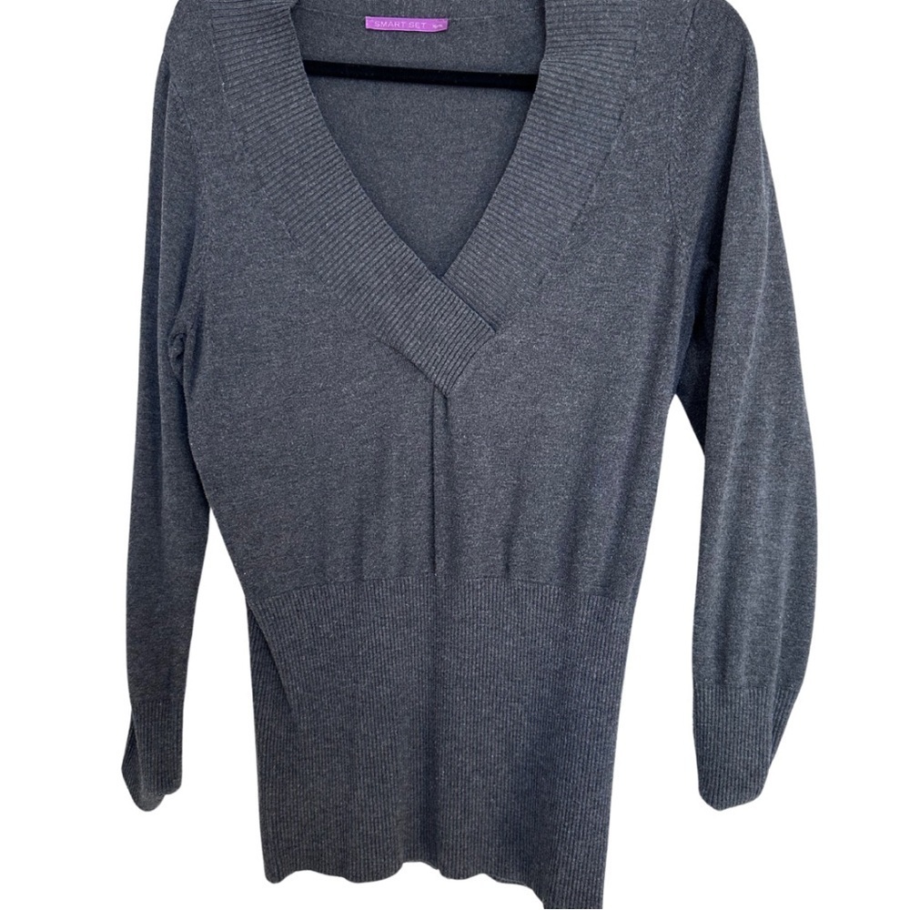 Smart Set Dark Gray V-Neck Sweater